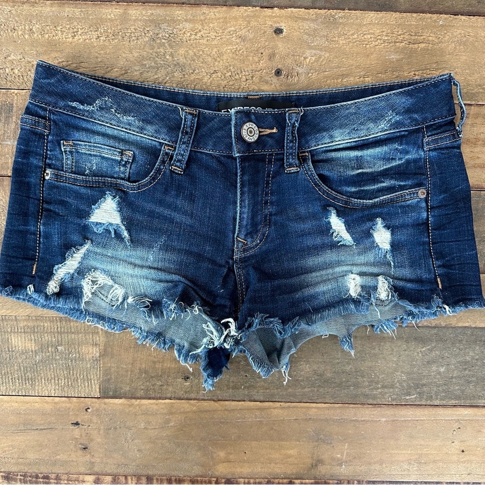 Express Destroyed Denim Jean Shorts - Size 4